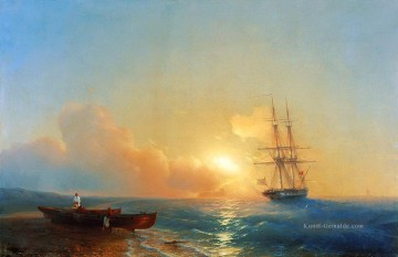  russisch - Fischer an der Küste von der Meer 1852 Verspielt Ivan Aiwasowski russisch